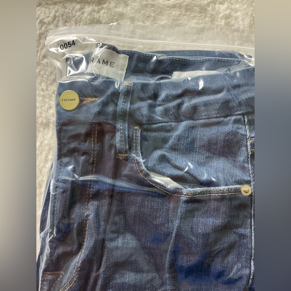 FRAME Denim Le High Flare (o Straight) Jeans - Talla 28 - Azul Oscuro - Picture 9 of 9